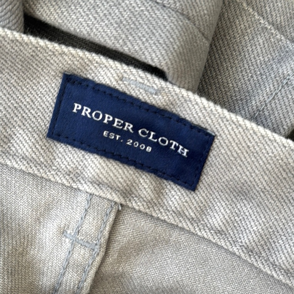 Proper Cloth Grey Stretch Denim Size L Tall